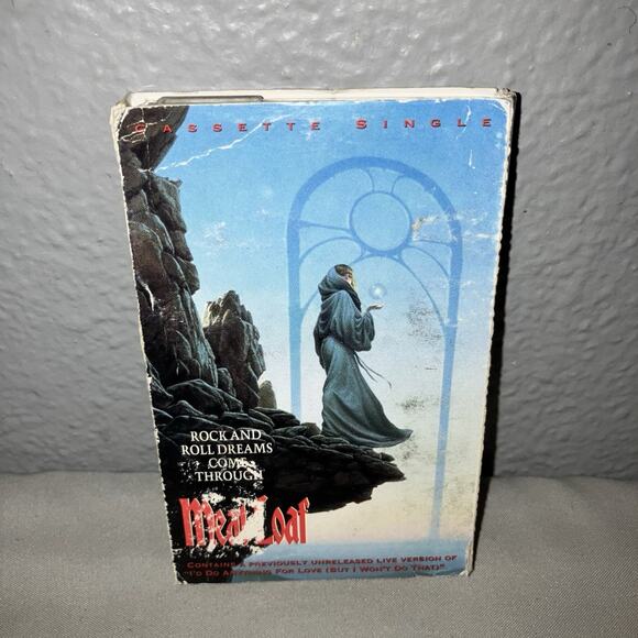 Tape Used Meat Loaf Rock And Roll Dreams Come Through Cassette 1 Single 1 Live - Picture 1 of 6